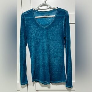Sonoma Life + Style Everyday Tunic Long Sleeve Top Blue Sheer Small